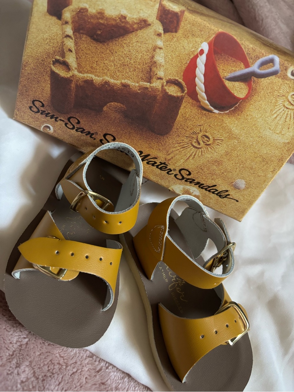 Kids' Mustard Yellow Leather Sandals
